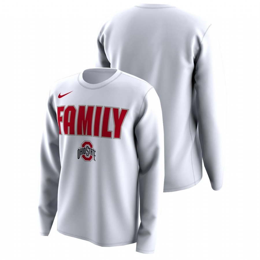 Ohio State Buckeyes Men's NCAA White Family on Court March Madness Legend Long Sleeve College Basketball T-Shirt RSR5549XR